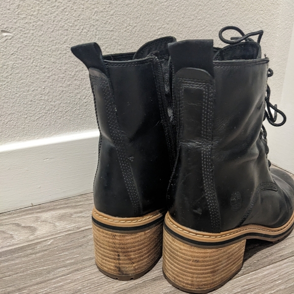 Timberland High Sienna Waterproof side zip stacked heel lace up Chelsea boots - Picture 11 of 13